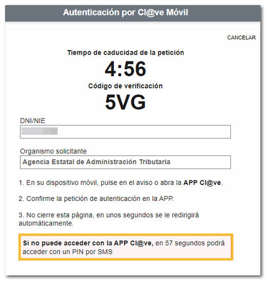 Accedir amb Cl@ve PIN per SMS